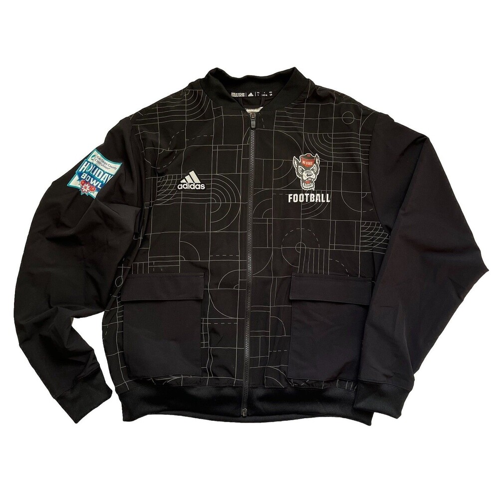 NC State Wolfpack NCAA Holiday Bowl Jacket Size Large Adidas Primegreen